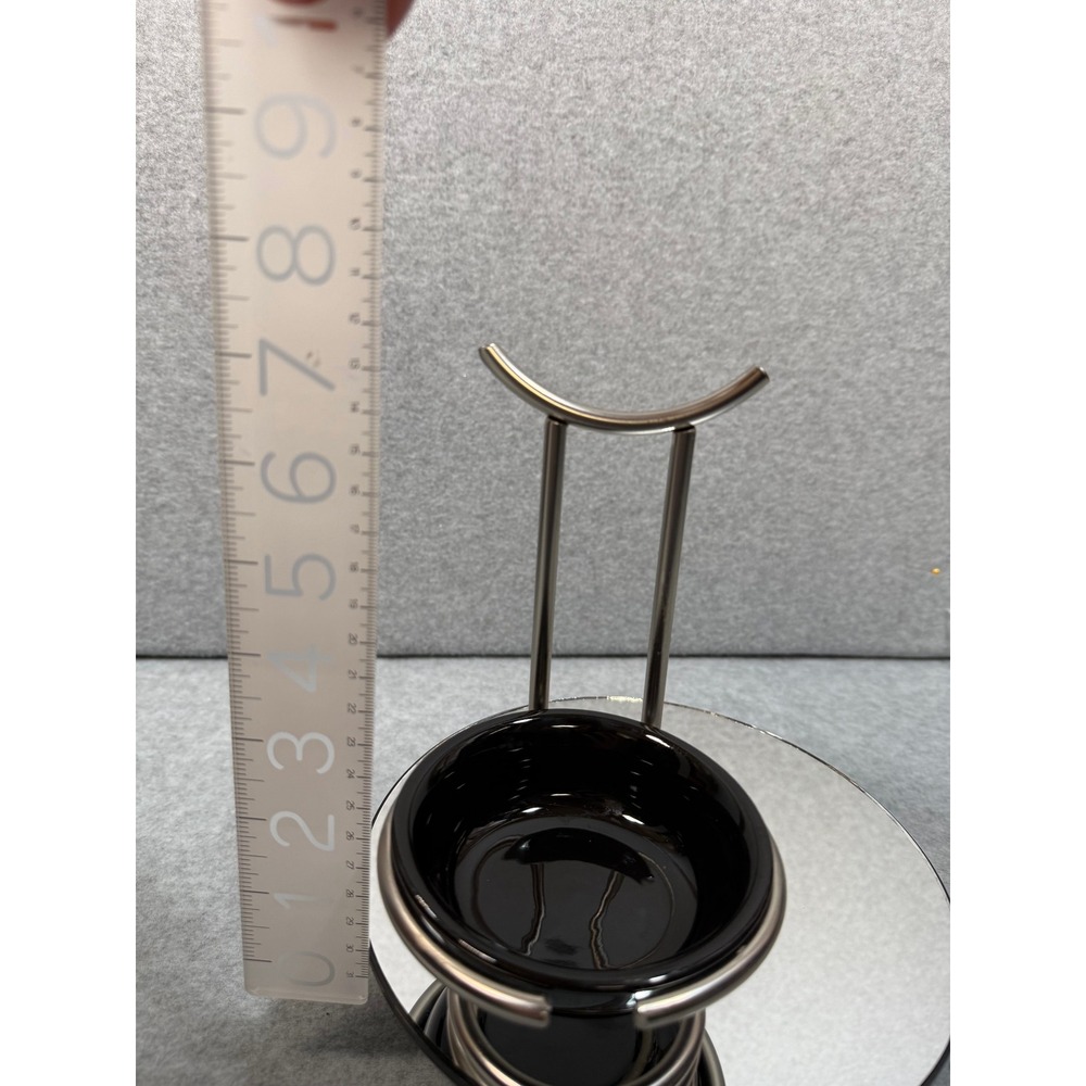 Black Ceramic Spoon Holder w Metal Stand Kitchen Utensil Rest Countertop‎ - Picture 4 of 12